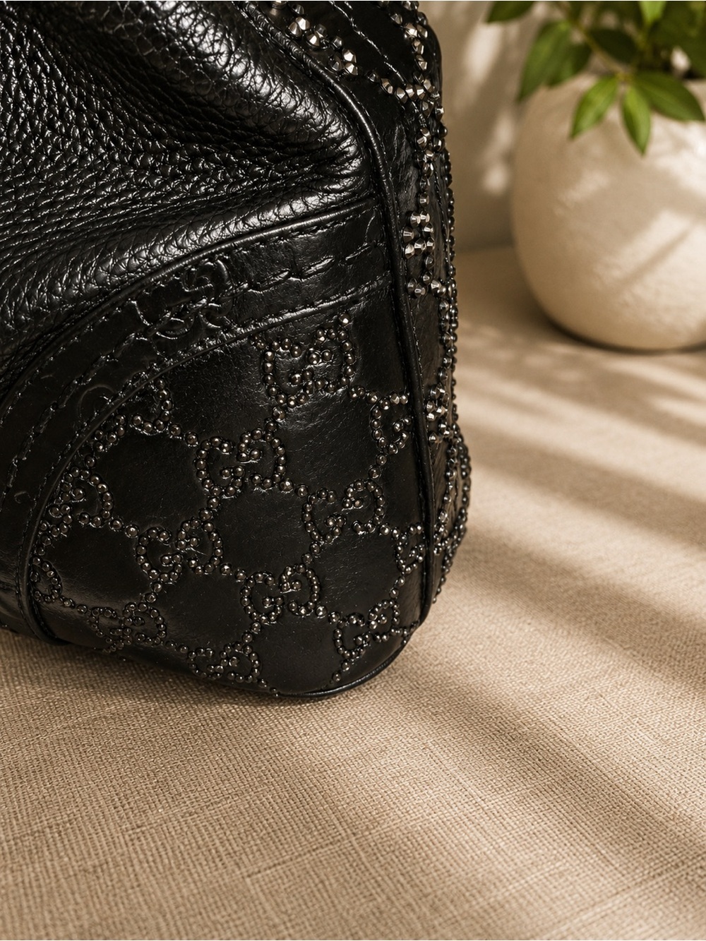 Gucci Guccissima Leather w/ Crystal Rhinestone Bag Custom One-of-a-Kind Piece - Picture 8 of 17